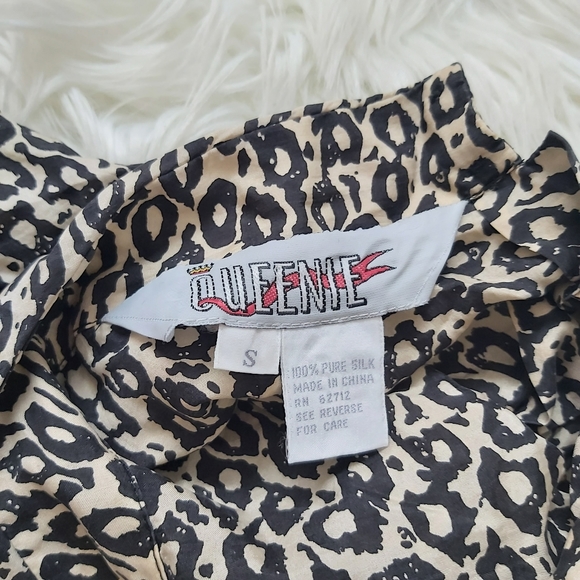 Retro Vintage 100% Silk Leopard Print Blouse Top - Picture 4 of 13